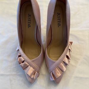 JustFab Blush Ruffle Heels
